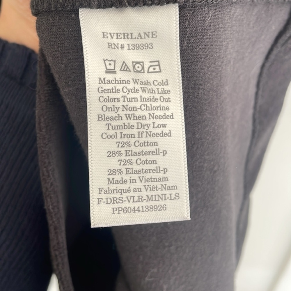 Everlane Velour Velvet Mock Neck Long Sleeve Shift Sweater Dress | S - Picture 6 of 7